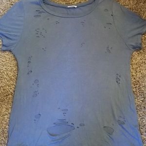 Duets distressed women's short sleeve tee, size M